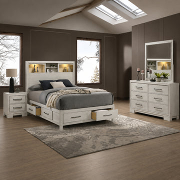 Ava Queen Size (4-Piece) Bedroom Set by Best Home - White