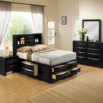 Emilia Queen Bedroom Set (4-Piece) by Best Home - Black