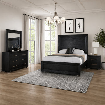 Ashbourne King Bedroom Set (4-Piece) by Furniture of America - Black