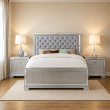 Cama Queen Belleterre con 2 mesitas de noche