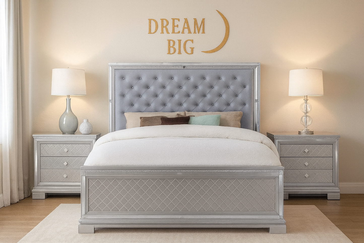Belleterre Queen Bed with 2 Nightstands