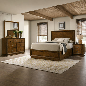 Kirkham Queen Bedroom Set (4-Piece) by Furniture of America - Brown