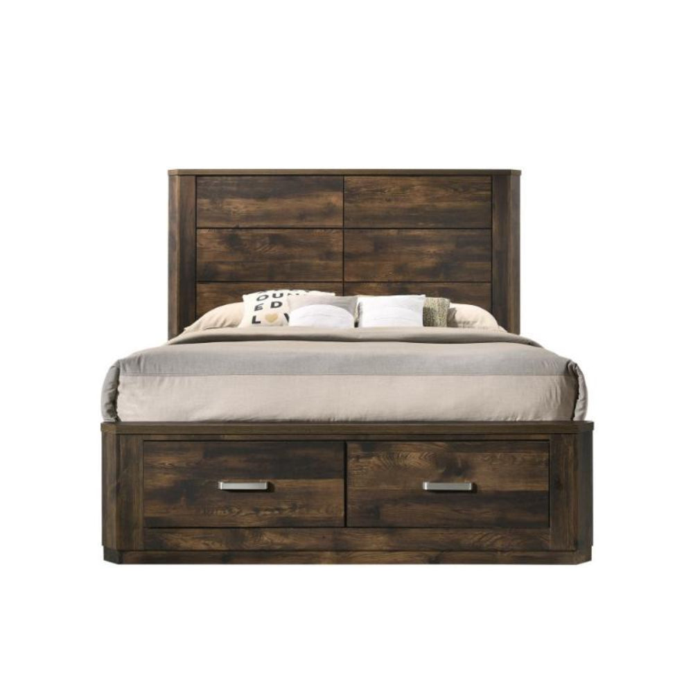 Elettra Queen Bed with Storage + Nightstand + Mirror + Dresser