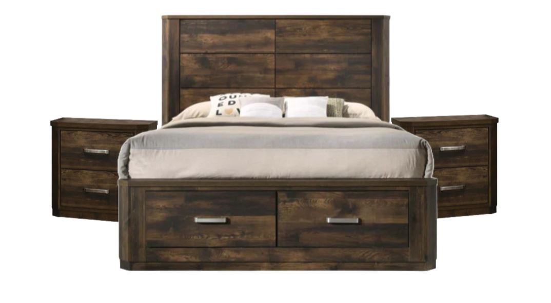 Elettra Queen Bed + 2 Nightstands