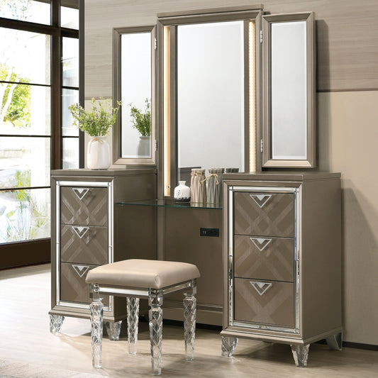 Majestic Gold Vanity and Stool Set by Best Home