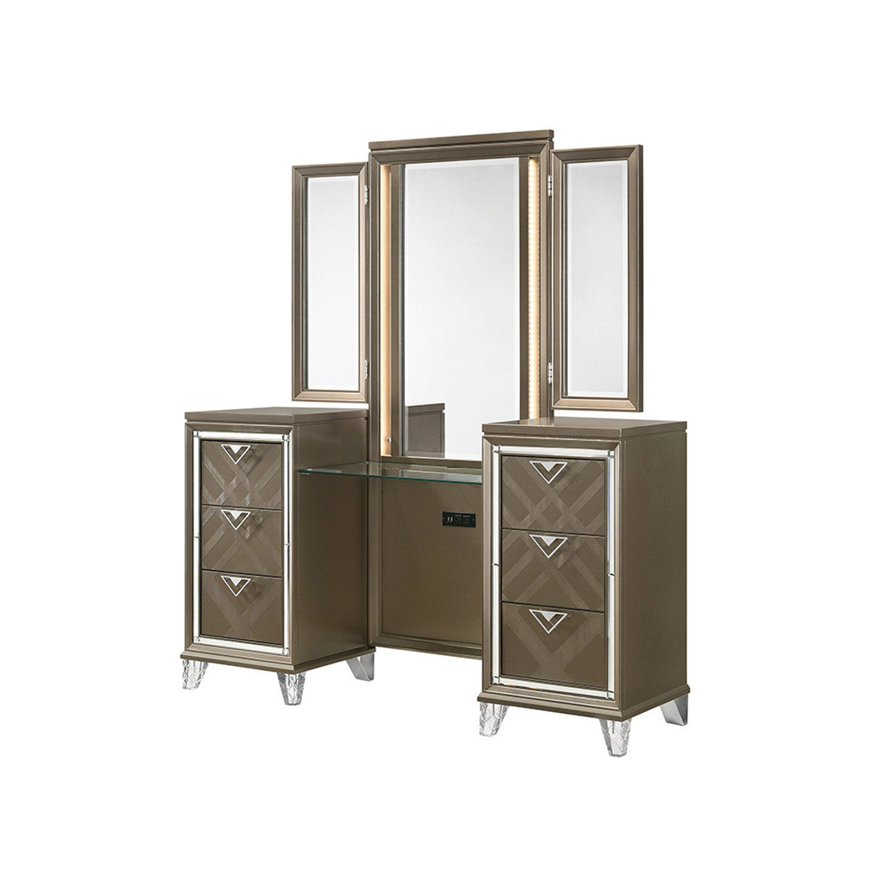 Majestic Gold Vanity and Stool Set by Best Home