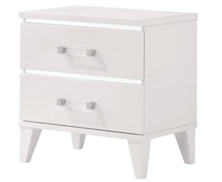 Colby Queen Bed + 2 Nightstands - White