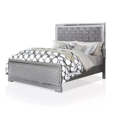 Juego de dormitorio de 4 piezas Belleterre Silver de Furniture Of America con cama tamaño queen