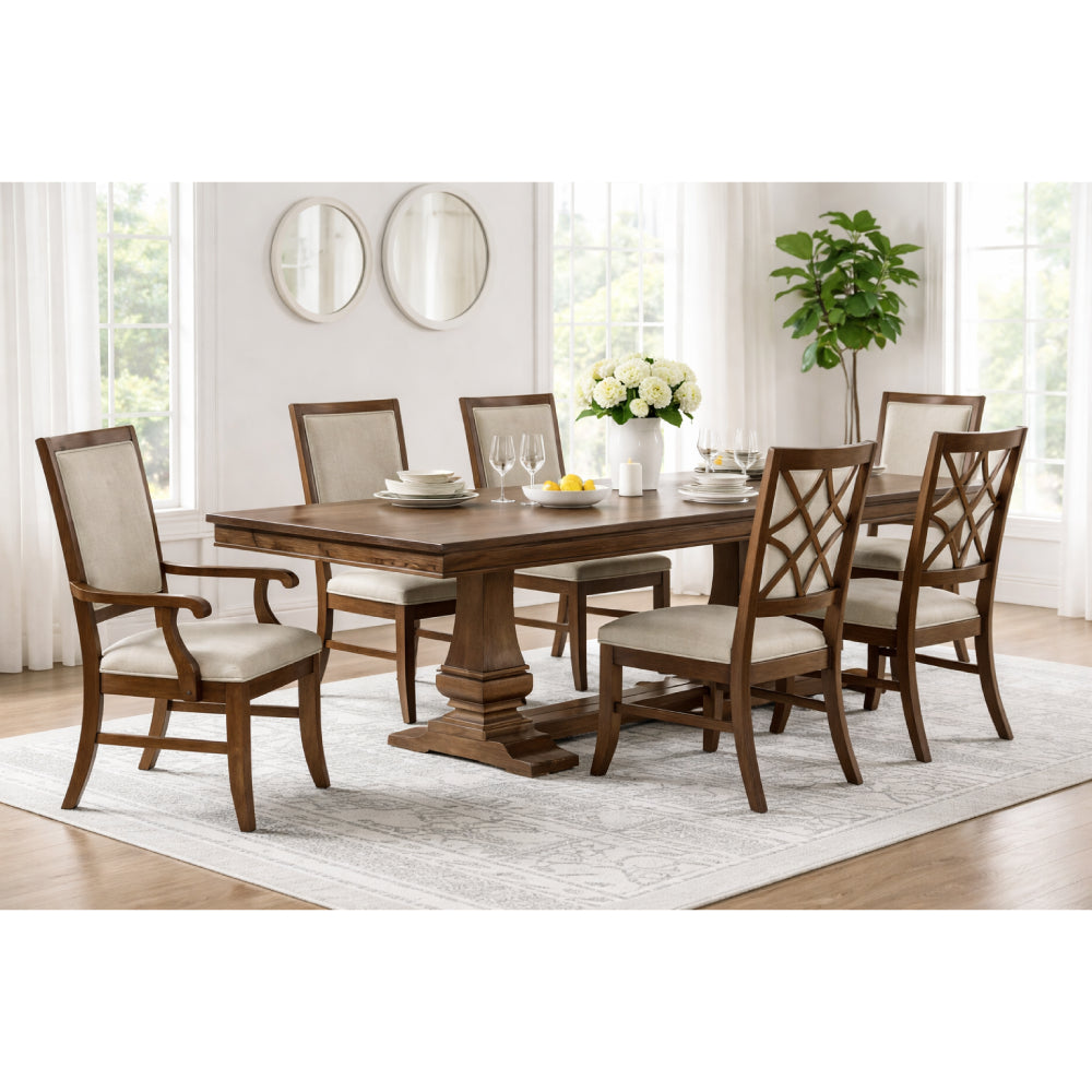 Toledo (7-Piece) Dining Table Set by Elements - Brown/Gray