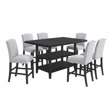 Lola (7-Piece) Counter Dining Table Set by Best Home - Gray/Blue