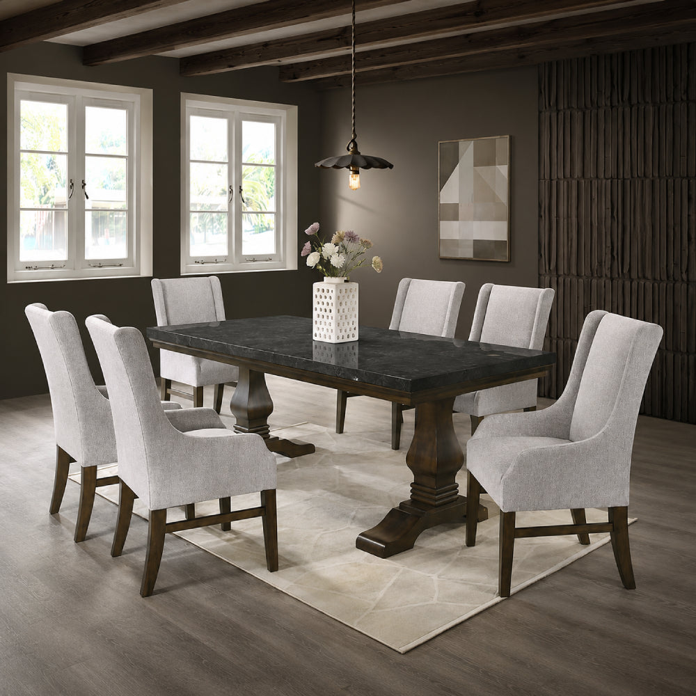 Mercury (7-Piece) Dining Table Set by Best Home - Gray/Black