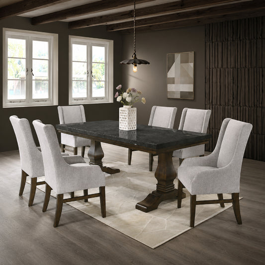 Mercury (7-Piece) Dining Table Set by Best Home - Gray/Black