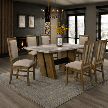 Mystique (7-Piece) Dining Table Set by Best Home - Brown