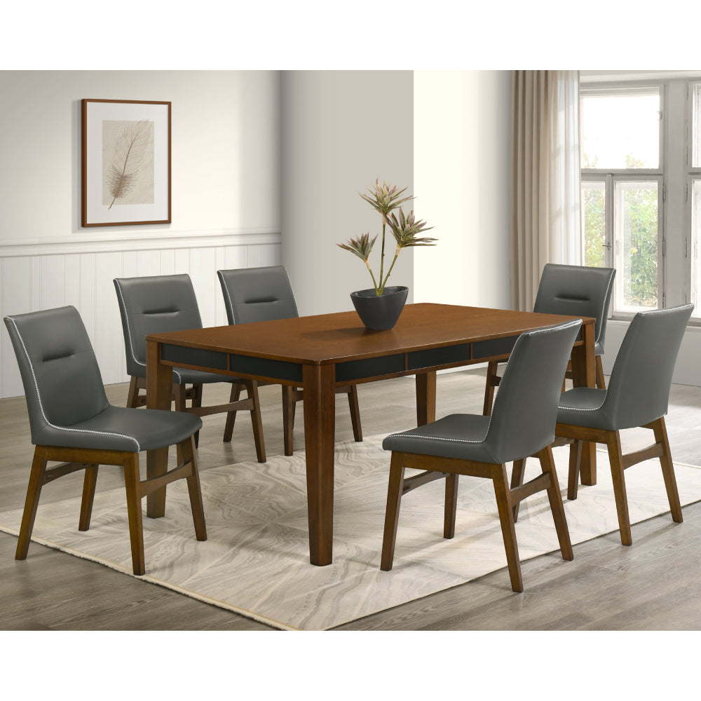 Oslo (7-Piece) Dining Table Set by Best Home - Brown/Gray
