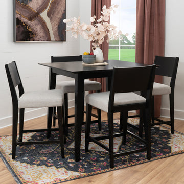 Cosgrove (5-Piece) Counter Height Dining Table Set by Linon Home Decor - Black/Gray