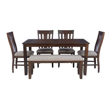 Landry (6-Piece) Dining Table Set by Linon Home Decor - Brown/Beige