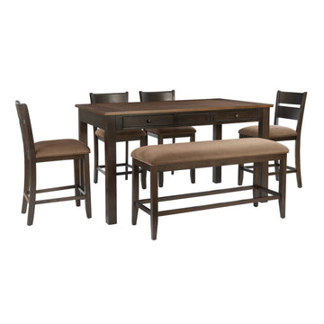 Manley (6-Piece) Counter Height Dining Table Set by Powell - Brown