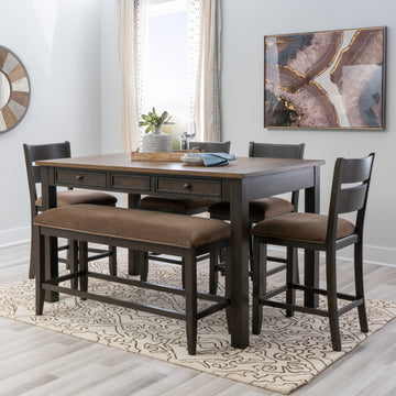 Manley (6-Piece) Counter Height Dining Table Set by Powell - Brown