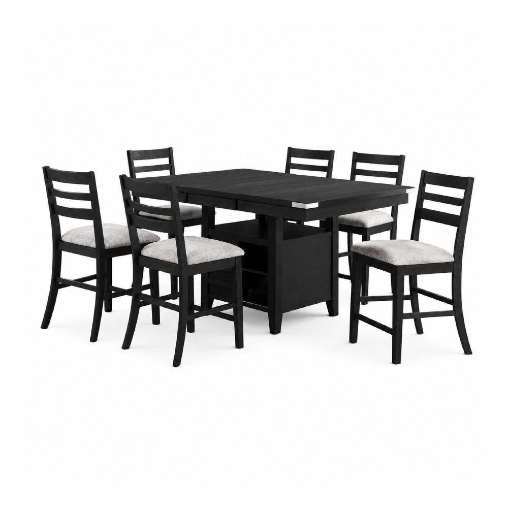 Palmero (7-Piece) Pub Height Dining Table Set by Best Home - Black