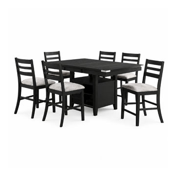 Palmero (7-Piece) Pub Height Dining Table Set by Best Home - Black