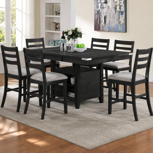 Palmero (7-Piece) Pub Height Dining Table Set by Best Home - Black
