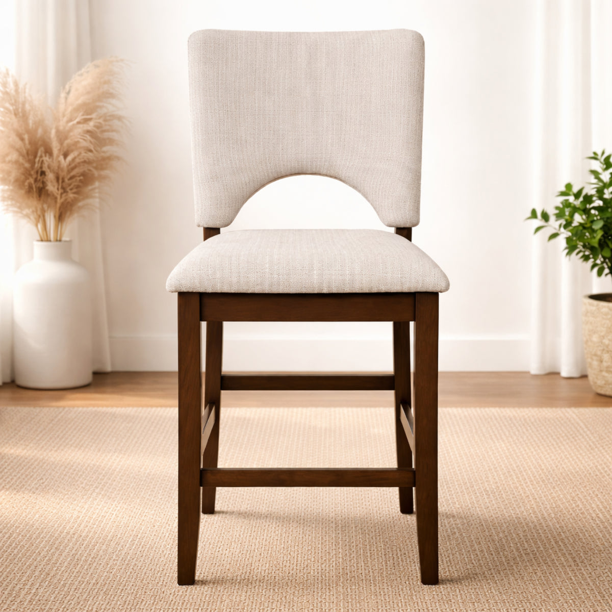 Windsor 41" Counter Height Chair (1-Piece) by Homelegance - Beige/Brown