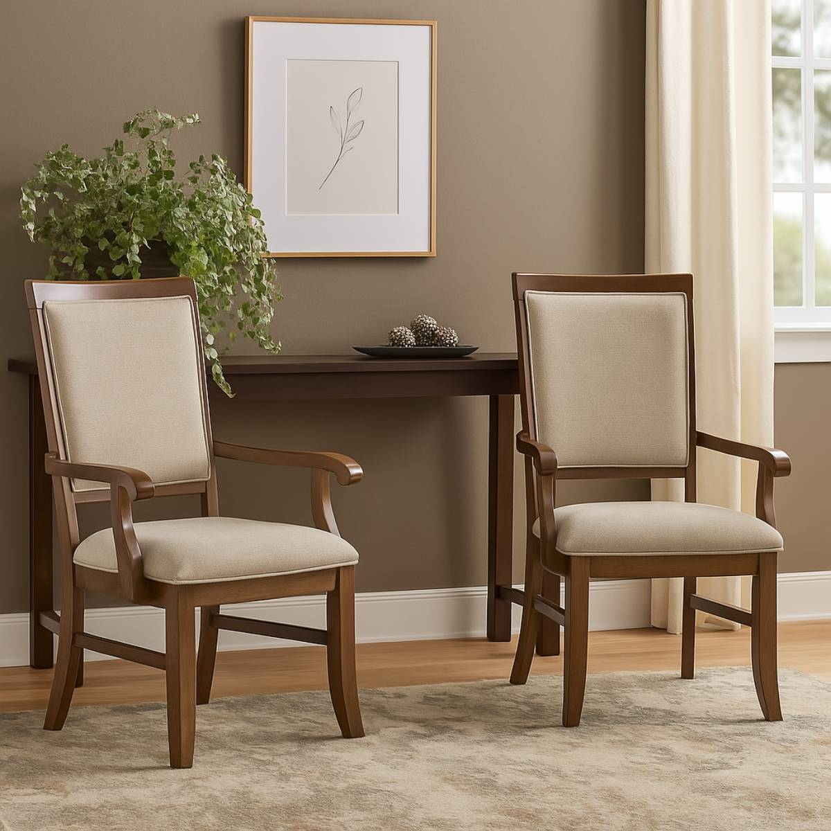 Phillipe 41" Arm Chair by Elements (2-Pieces) - Brown/Gray