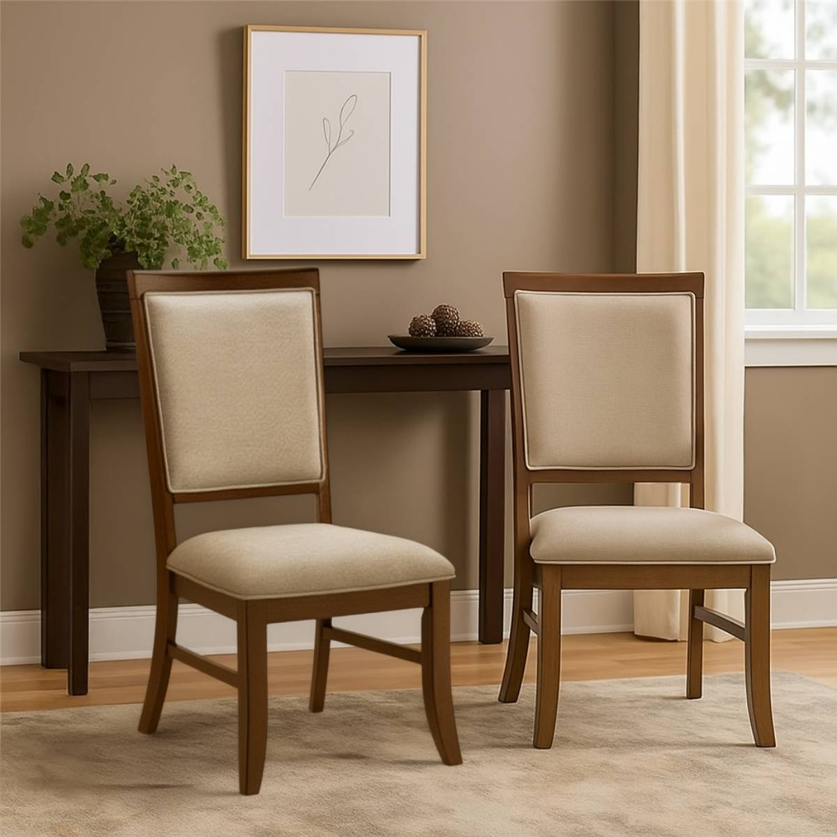 Phillipe 41" Side Chair by Elements (2-Pieces) - Brown/Gray