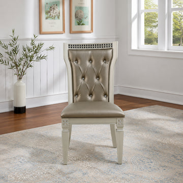 Adelina Side Chair (1-Piece) by Furniture of America - Gray/White