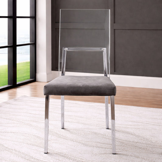 Silla auxiliar Casper con respaldo de acrílico transparente (juego de 2) de Furniture of America