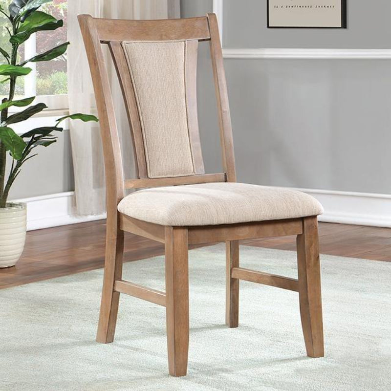 Upminster 18.5" Chair by Furniture of America - Brown/Beige