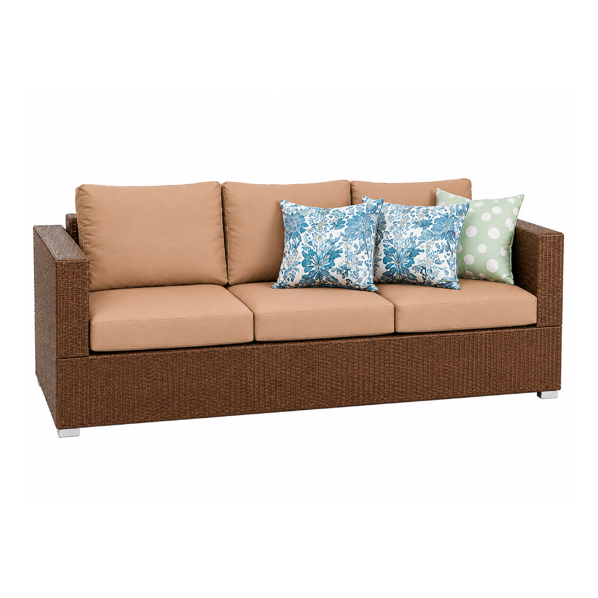 3-Piece Steel Sectional Sofa and Ottoman Set by Best Home