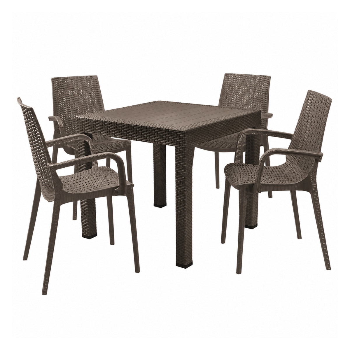 Mesa de comedor de exterior Malta con 4 sillas de Ningbo Ego International Co. Ltd - Marrón