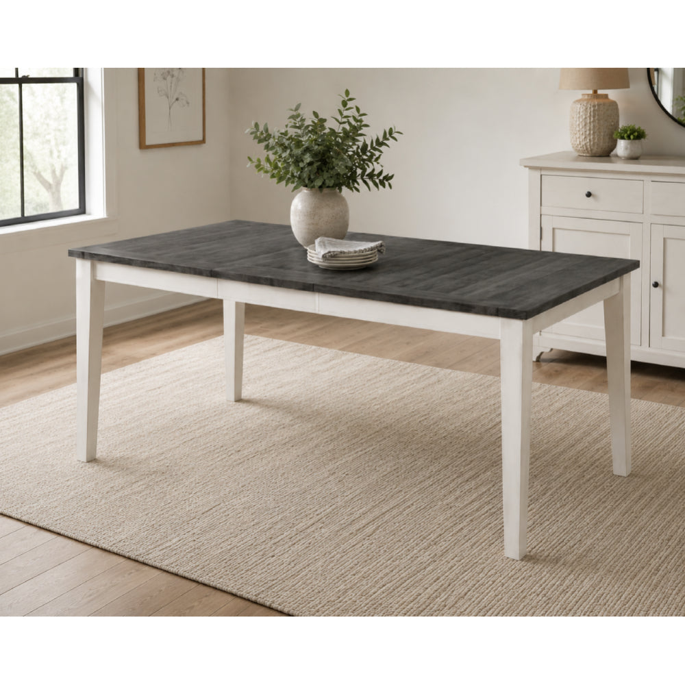 Monterey 78" Rectangle Dining Table with 18" Extendable Leaf by Martin Svensson Home - White/Gray