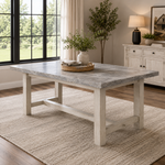 Mesa de comedor Canova de 78" con cubierta de mármol de Steve Silver Company - Gris