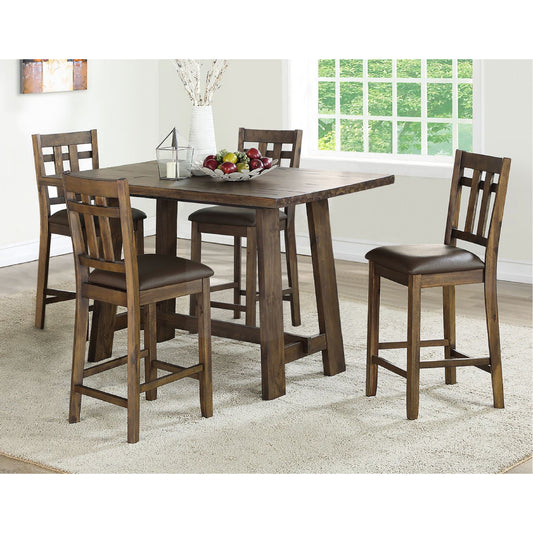 Sendai Dining Table with 4 Chairs by Steve Silver Company - Brown