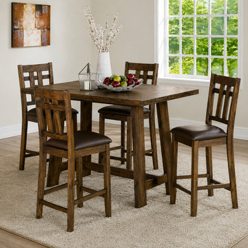 Sendai (5-Piece) Dining Table Set by Steve Silver Company - Brown