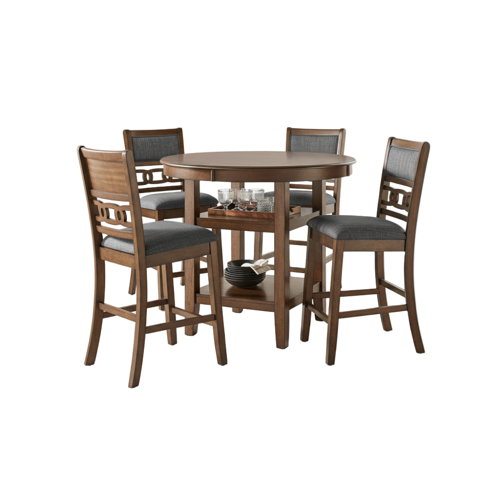 Pasadena Counter Height Table with 4 Chairs - Brown/Gray
