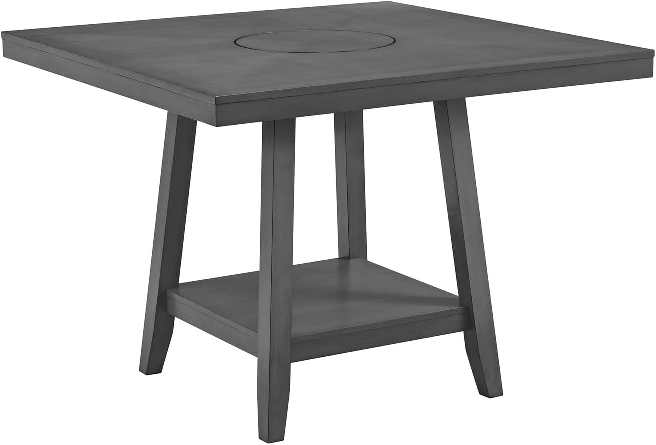 Doha Grey 5pc Counter High Chairs W/Lazy Susan Dining Set By Best Home