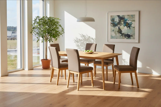 Opus Dinner Table with 6 Orlene Dinning Chairs