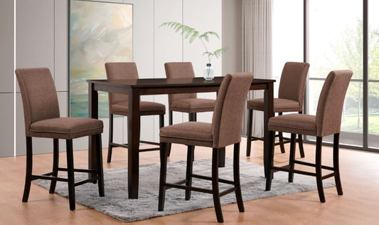 7-Piece Counter High Dining Set by Best Home - Brown