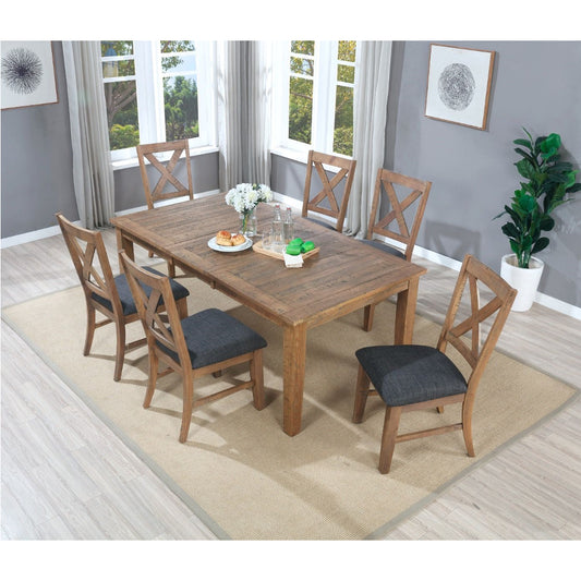 Mesa de comedor rectangular Granada con 6 sillas de Vilo Home - Marrón 