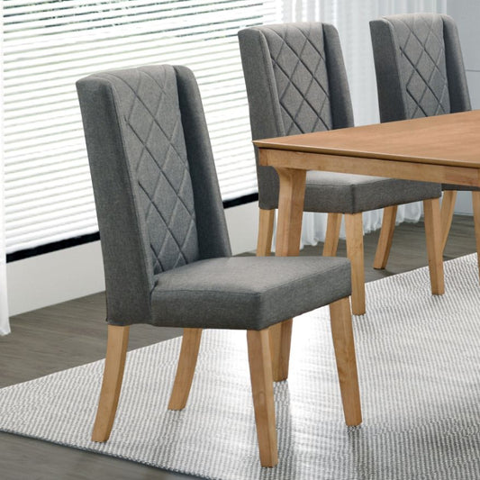 Silla de comedor tapizada sin brazos de Best Home, color gris