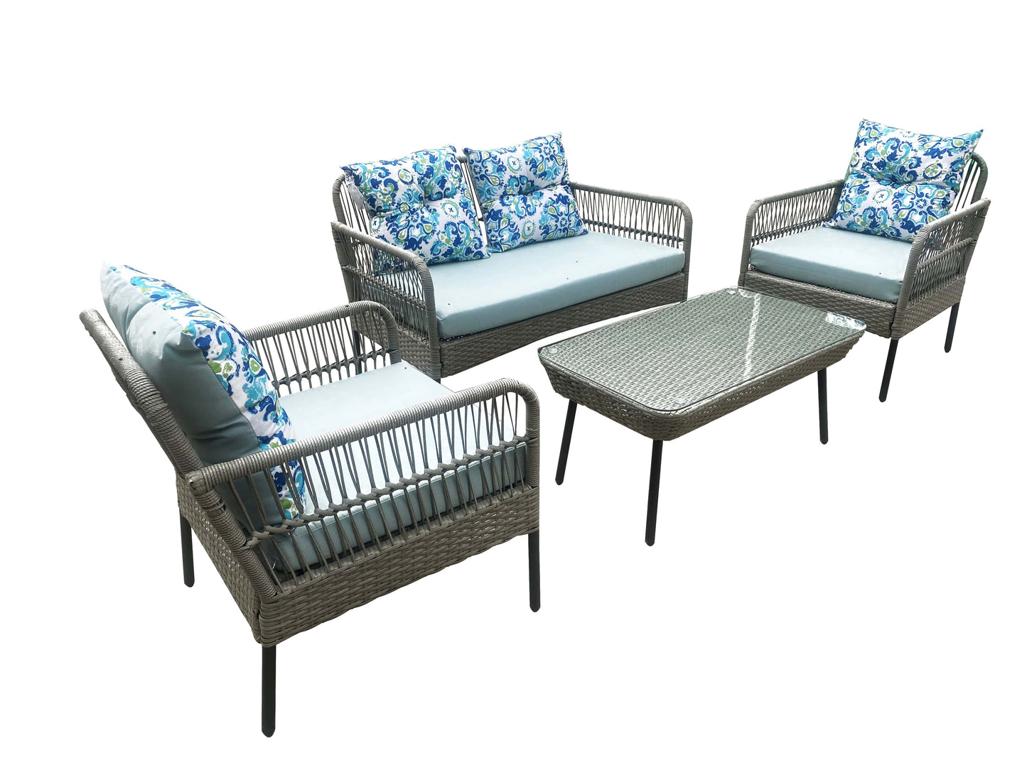 Juego de tumbonas de mimbre de 4 piezas de Best Home 