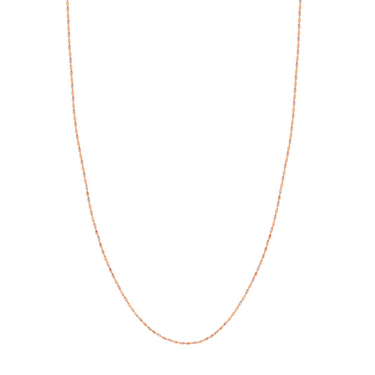14K White and Pink Gold 1.35mm Twisted Dorica Chain