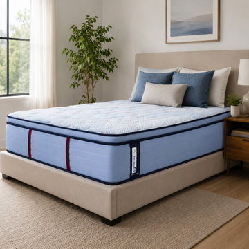 Sealy Posturepedic Plus Plainfield 15" Firm Euro Pillow Top Mattress - Blue