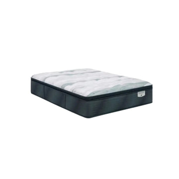 Colchón Beautyrest Harmony Lux Anchor Island de tamaño completo con cubierta acolchada mediana, firme, gris y blanco