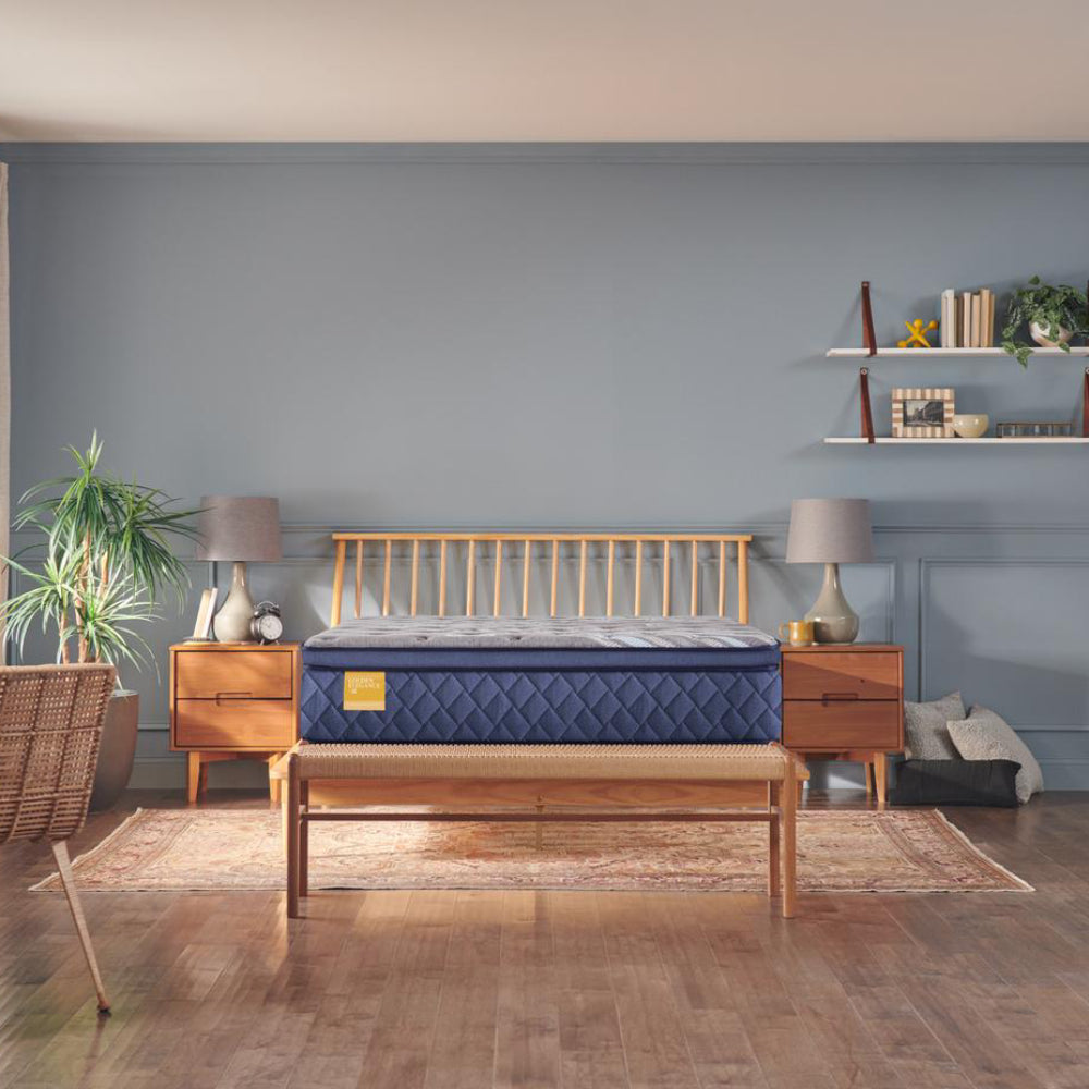 Funda de almohada Sealy Featherton Euro Pillow Top suave, tamaño Queen