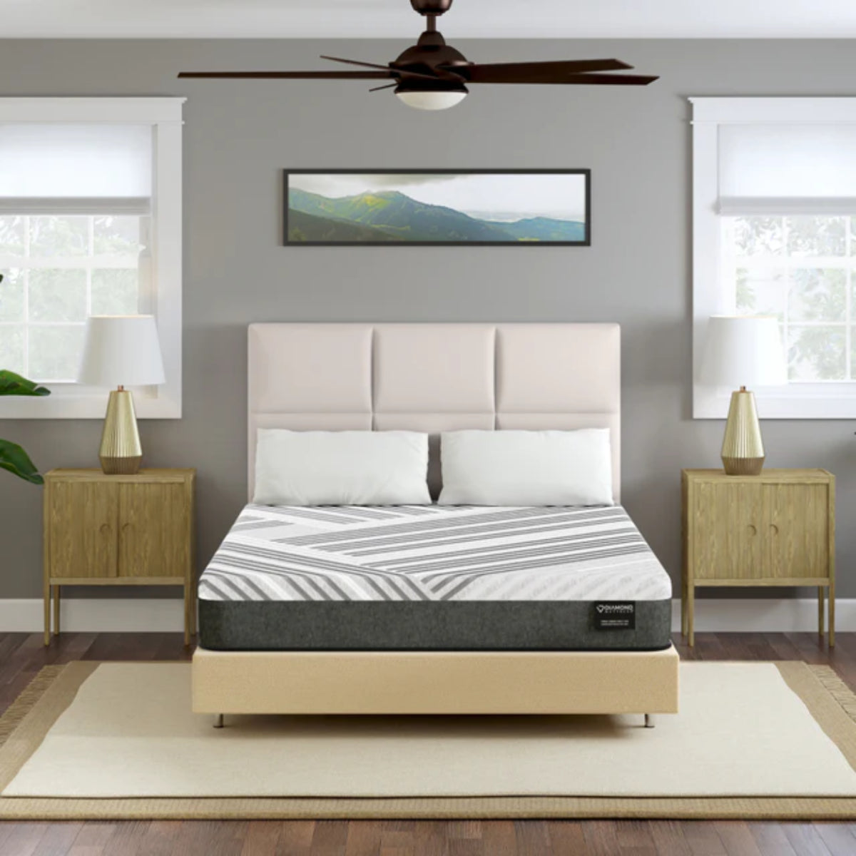 Diamond Mattress Siesta 10" Foam Cooling Medium Mattress - Gray