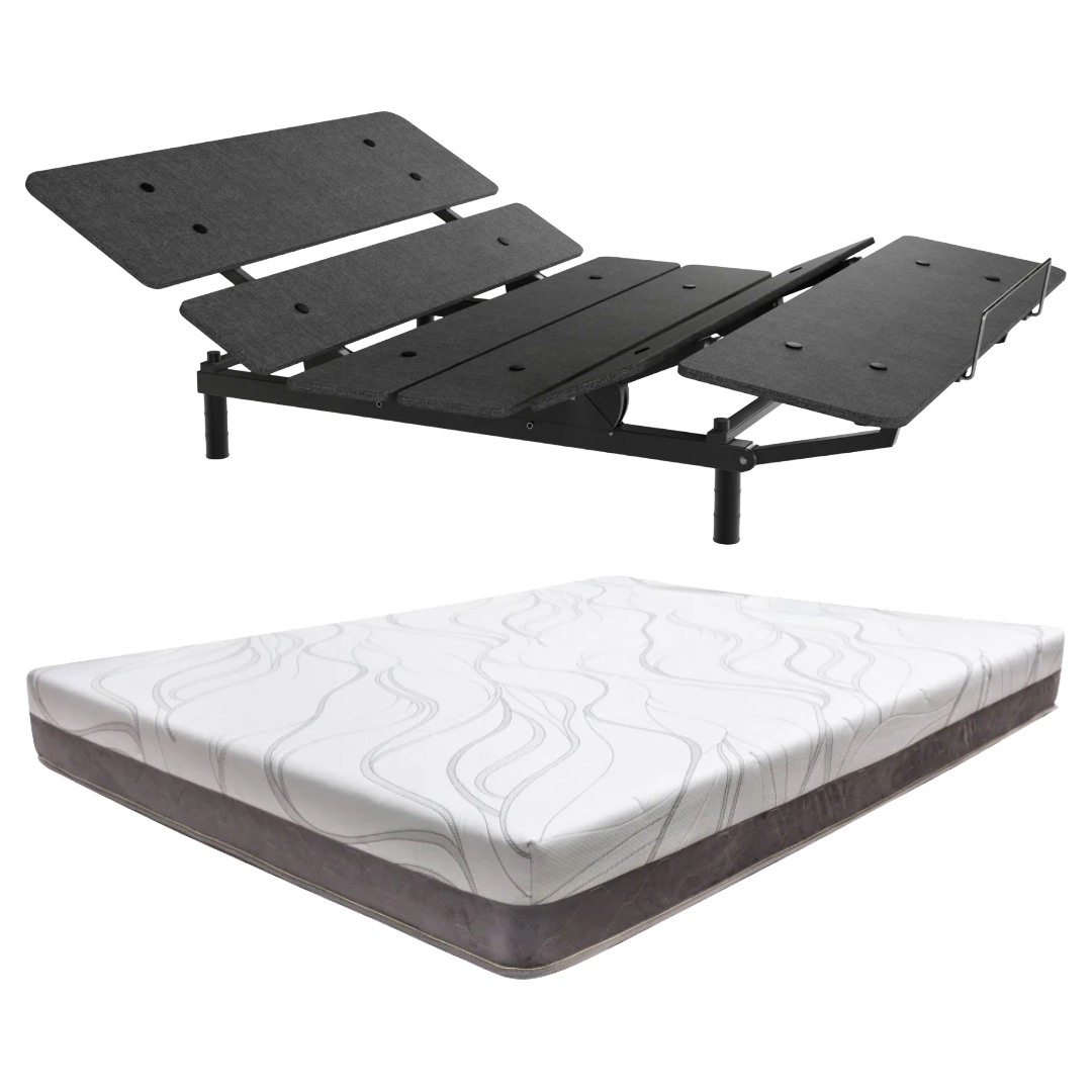 Bundle: COSMO Sydney Adjustable Queen Bed + SilverRest Luna Waterfall Queen Size Mattress